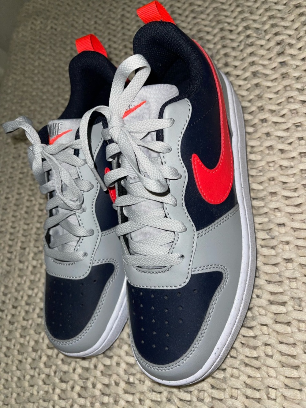 Nike Black & Gray Sneakers with Bright Red Swoosh